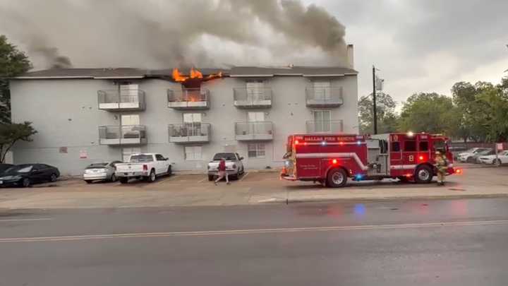 Dallas apartment building badly damaged by 2