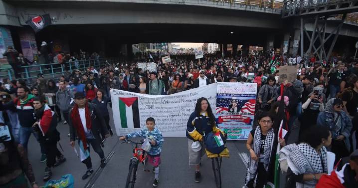 Miles de personas se manifestaron en Bogotá en favor de la causa palestina