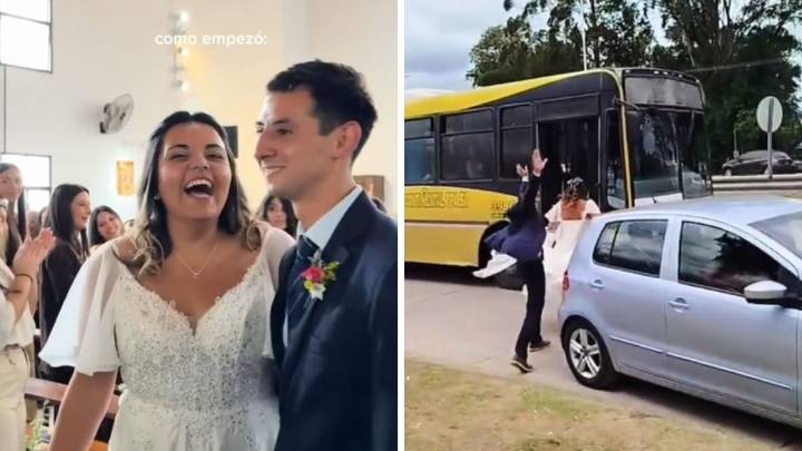 Llegaron a su boda en la línea C y se hicieron virales: "Estamos en nuestra luna de medios"