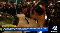Los Angeles police disperse large crowd near Grand Park in downtown LA; Waymo car damaged, LAPD says