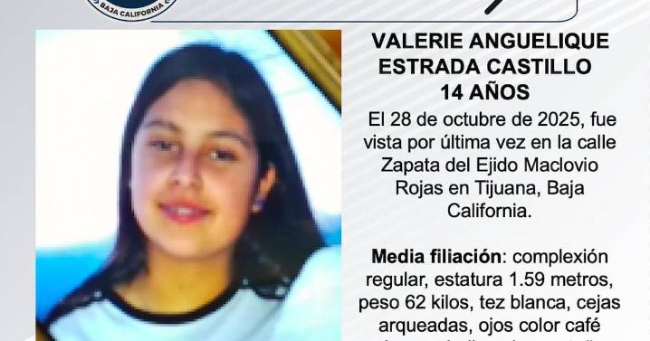 Se busca a Valerie Anguelique Estrada Castillo de 14 años