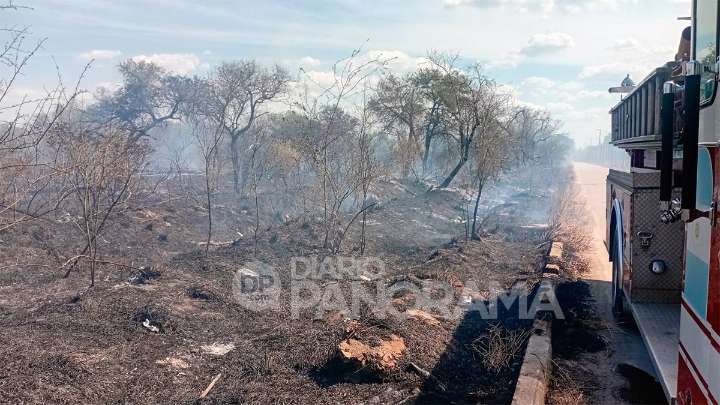 Bomberos voluntarios controlaron incendio de pastizales en la zona de El Zanjón