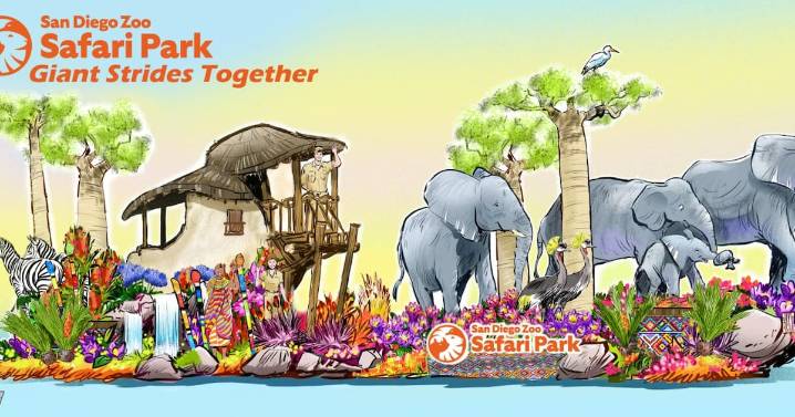 San Diego Zoo rinde tributo a los elefantes en el Desfile de las Rosas 2026