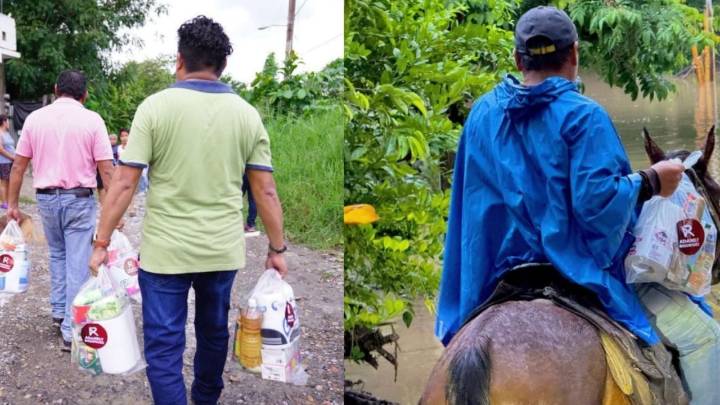 Alcaldesa morenista de Poza Rica utiliza la tragedia tras inundaciones para promocionarse en despensas