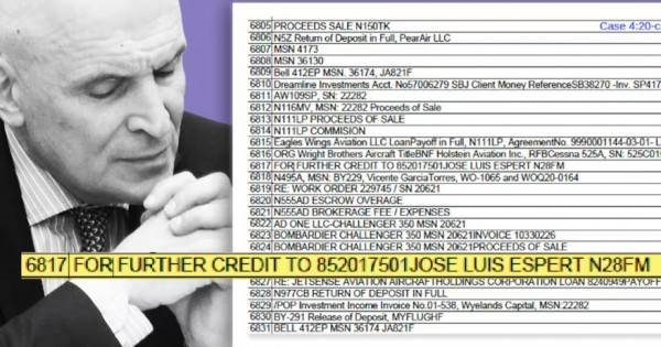 Una contabilidad oficial de Estados Unidos prueba una transferencia de Fred Machado, acusado de narcotráfico, a Espert