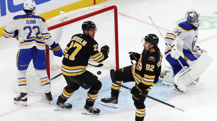 Marat Khusnutdinov scores in OT, Morgan Geekie has goal in 6th straight as Bruins beat Sabres 4