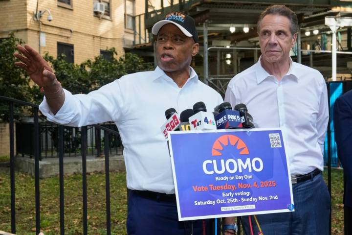 Eric Adams endorses once bitter rival Andrew Cuomo in New York City's mayoral race