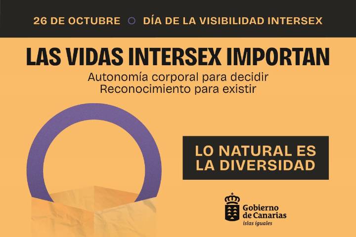 “Las vidas intersex importan: autonomía corporal para decidir y reconocimiento para existir”, lema del Gobierno de Canarias por el Día de la Visibilidad Intersex