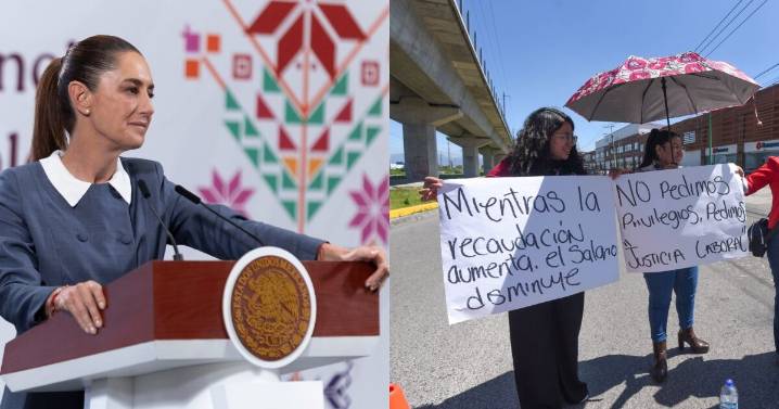 “No se pueden cumplir todas las demandas”, dice Sheinbaum a trabajadores del SAT