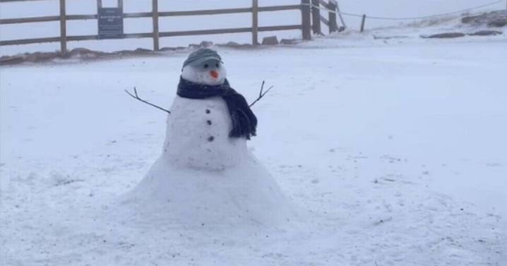 First snowman of the season built in Scotland as Arctic blast brings winter joy