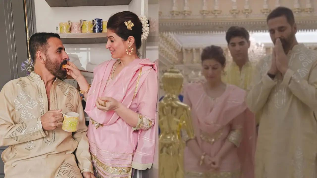 Akshay Kumar takes his kids to temple in London on Diwali, watch