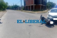 Juan F. Ibarra: fuerte choque entre un auto y una moto dejó a una mujer lesionada