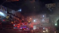 Crews battle rowhome fire in Camden Tuesday night