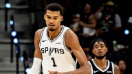 Watch: Victor Wembenyama Makes Double Block & Hits Logo 3 Pointer During Spurs vs Nets NBA Game