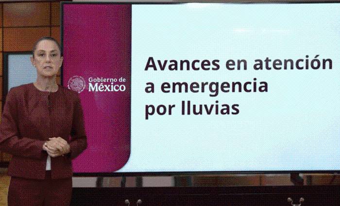 Sheinbaum anuncia apoyo total a damnificados por lluvias