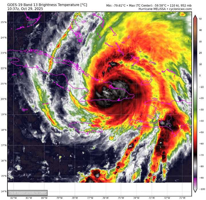 El huracán ‘Melissa’ llegó a Cuba como huracán de categoría 3