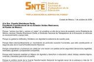 SNTE muestra apoyo a Sheinbaum a un año de gobierno