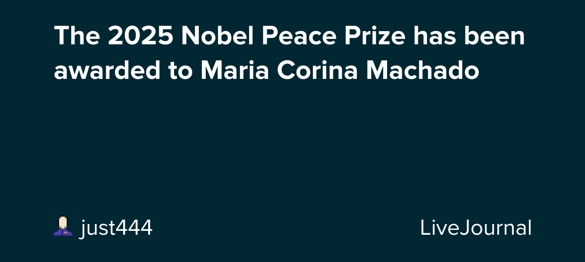 The 2025 Nobel Peace Prize has been awarded to Maria Corina Machado : ohnotheydidnt