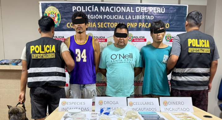 La Libertad: “Los Pacharacos” caen con 800 gramos de pasta básica de cocaína