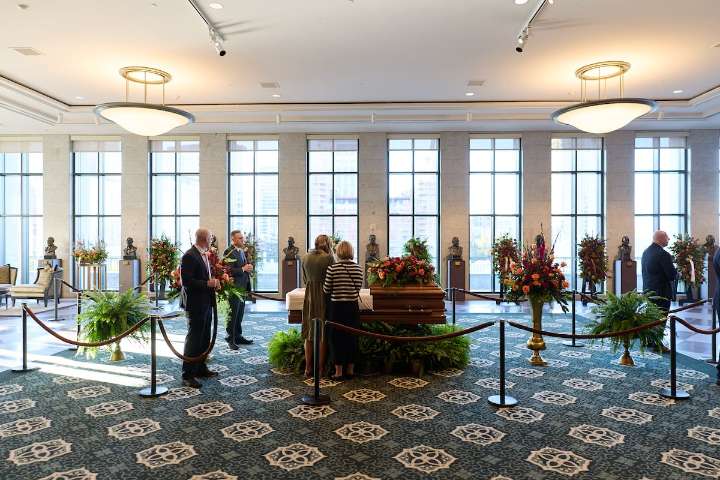 Latter-day Saints pay respects to Russell M. Nelson at public viewing