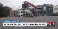 Raided motel becomes vandalism target