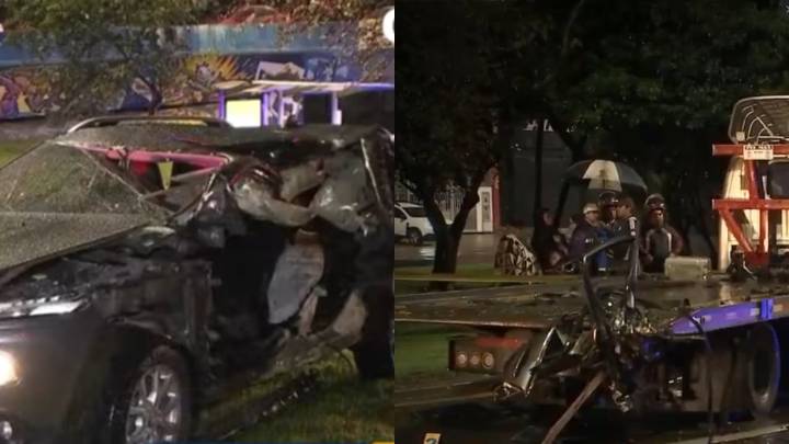 Tragedia durante la noche en Bogotá: conductor de camioneta de alta gama se estrelló contra grúa varada y murió