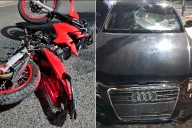 Motociclista escapó de un control, circuló en contramano y chocó con un auto en Paraná