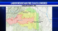 Labor Mountain Fire 25% contained; Chelan County evacuation levels drop
