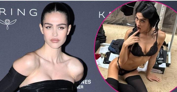 Amelia Gray Hamlin Sizzles in Sultry Thigh-High Stockings at Paris Fashion Week: Photos