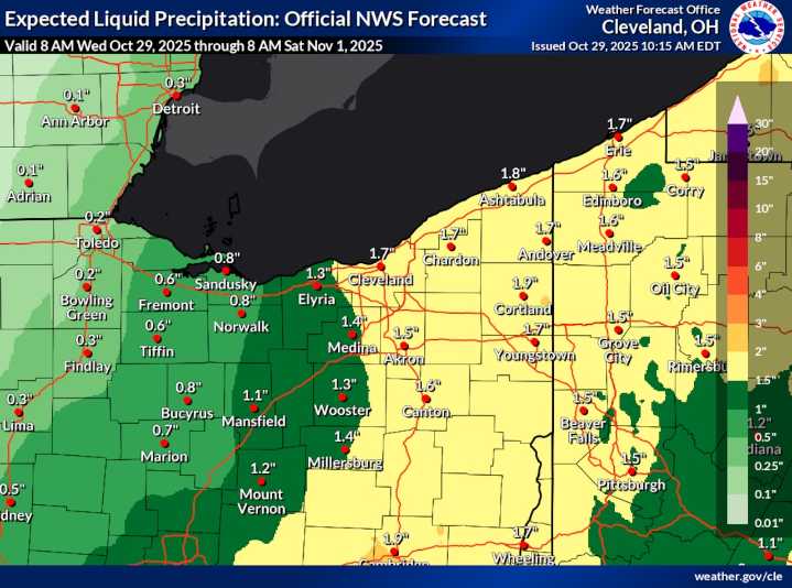 Rain returns to Northeast Ohio, with gusty winds and lake
