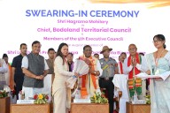 Governor attends swearing-In ceremony of BTC Chief Hagrama Mohilary