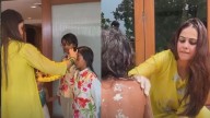 Genelia Deshmukh Celebrates Narak Chaturdashi In Traditional Way: Watch Video Of Sons Riaan & Rahyl Taking Abhyang Snaan