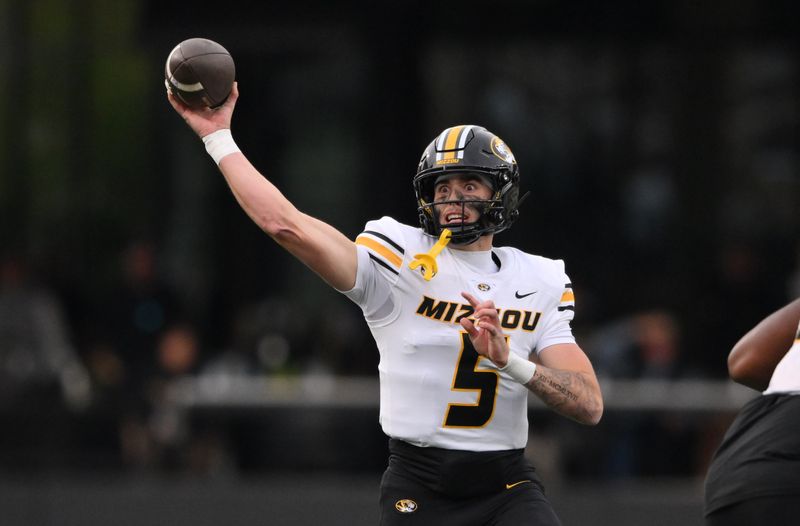 Missouri QB Beau Pribula (leg) carted off in loss at Vanderbilt
