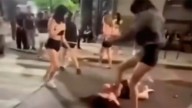 Video: brutal pelea en La Plata, una joven recibió varias patadas en la cabeza