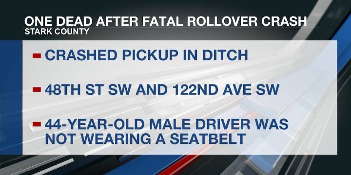 One dead after fatal rollover crash in Stark County