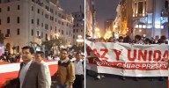 Cercado de Lima: Ciudadanos de diversos distritos realizan marcha por la paz en Plaza San Martín