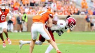 Clemson football linebacker Wade Woodaz