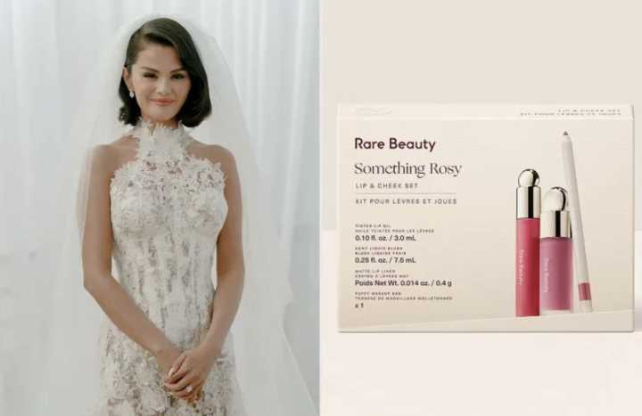 Selena Gómez lanza set de Rare Beauty inspirado en el makeup de su boda