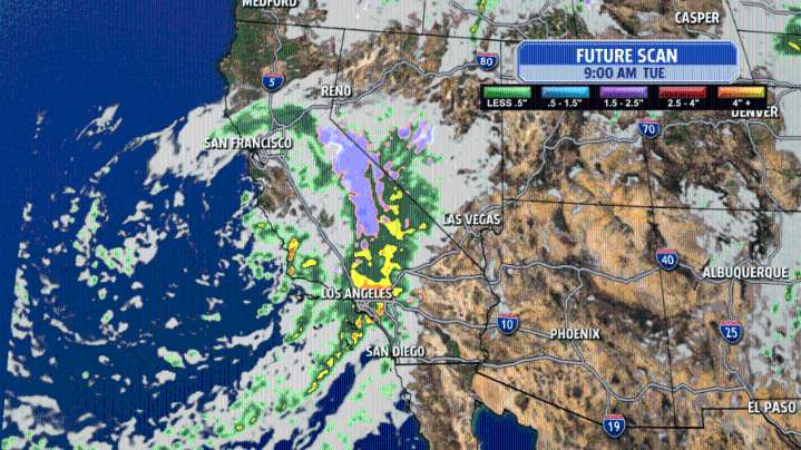 Cold Pacific storm to bring rain, gusty winds and mountain snow Tuesday