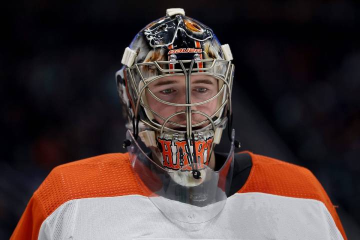 'I've learned a lot': Carter Hart on signing with the Golden Knights, and his near