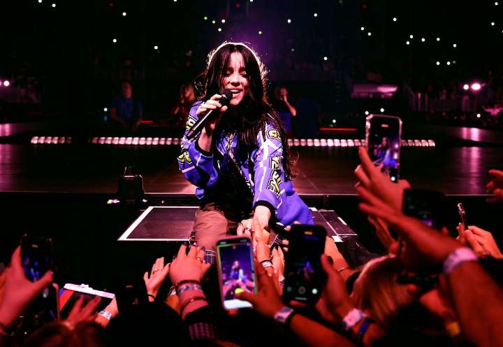 Billie Eilish grabbed by fan and pulled into barrier in scary scene at Miami show