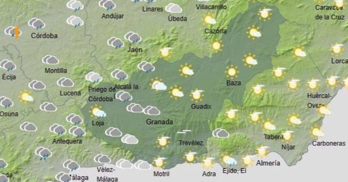 Tiempo Granada | Aviso amarillo por lluvias y vientos fuertes este miércoles