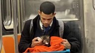 Man Wraps Little Kitten In Comfy Cloth, Bottle-Feeds It On Subway: ‘Give Him The Best Human On Earth Award’