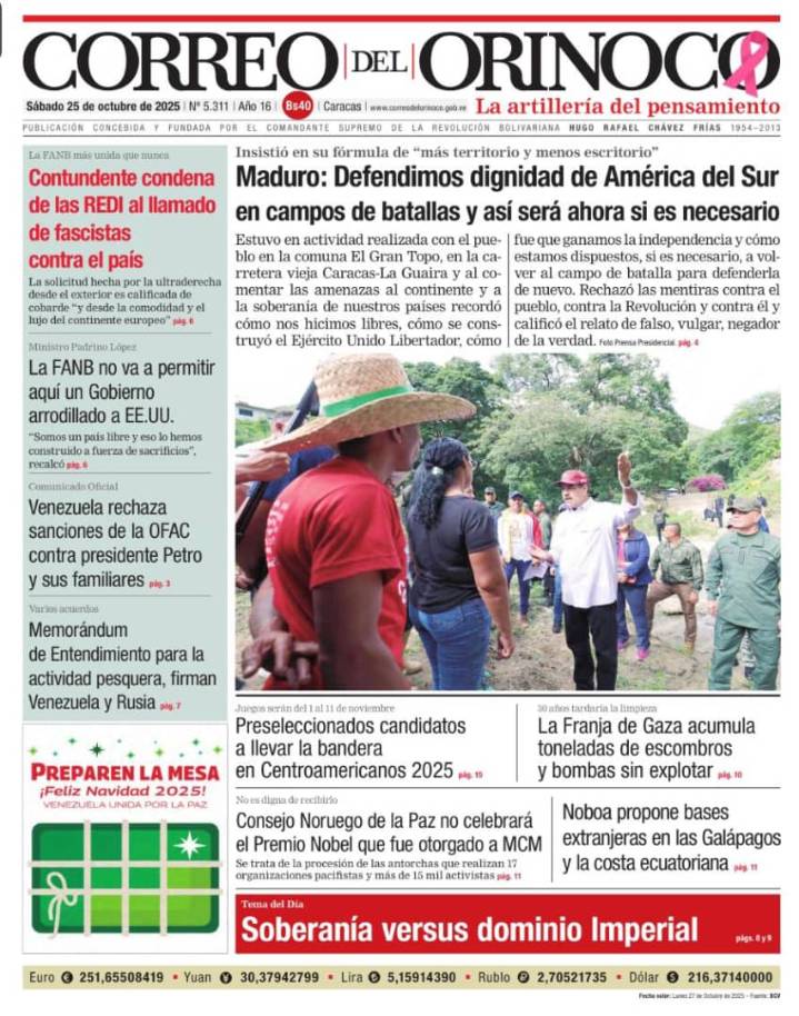 Edición Impresa Correo del Orinoco N° 5.311