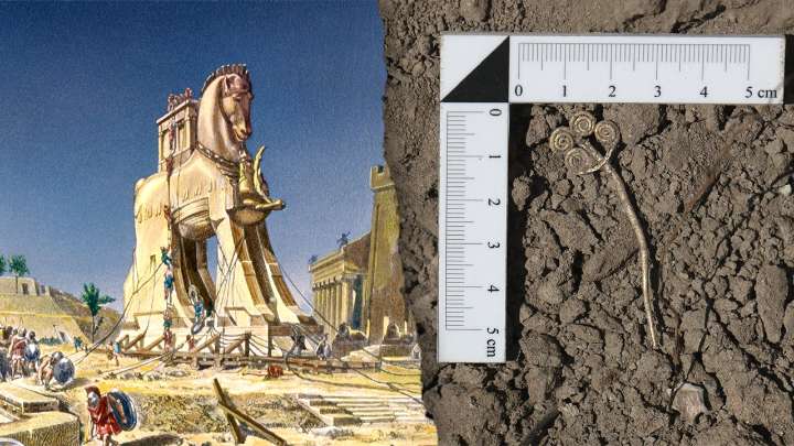 Ancient golden brooch and jade stone found in Troy dating to 2,500 B.C.