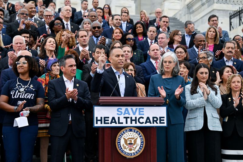 Analysis-Democrats rally around healthcare in shutdown fight, hoping for edge in 2026
