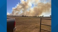 Grass fire burning in Holland