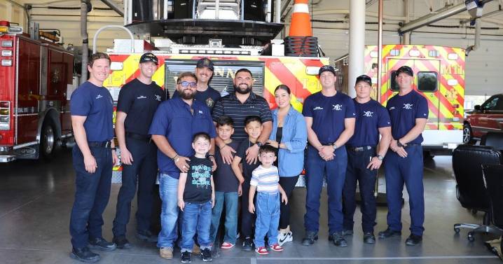Truck driver rescued while hanging off bridge meets McKinney firefighters who saved him