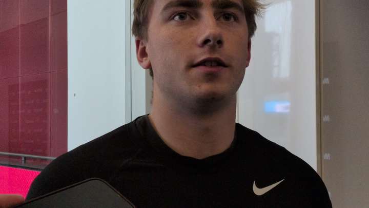 Iowa State kicker Kyle Konrardy discusses his injury and recovery