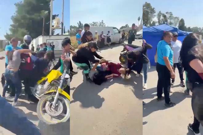 Video: Madres se agarran a golpes afuera del CECYTEM en Chicoloapan